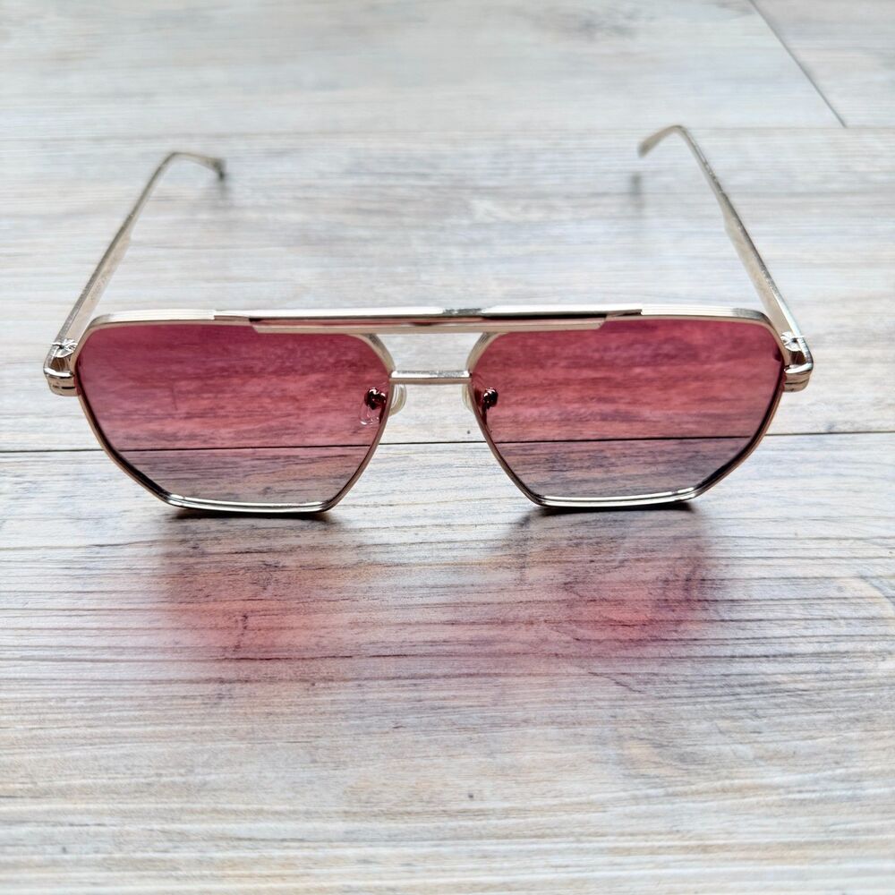 SOJOS Sunglasses Pink Aviator Oversized Silver Metal Frame Retro Y2K UV400